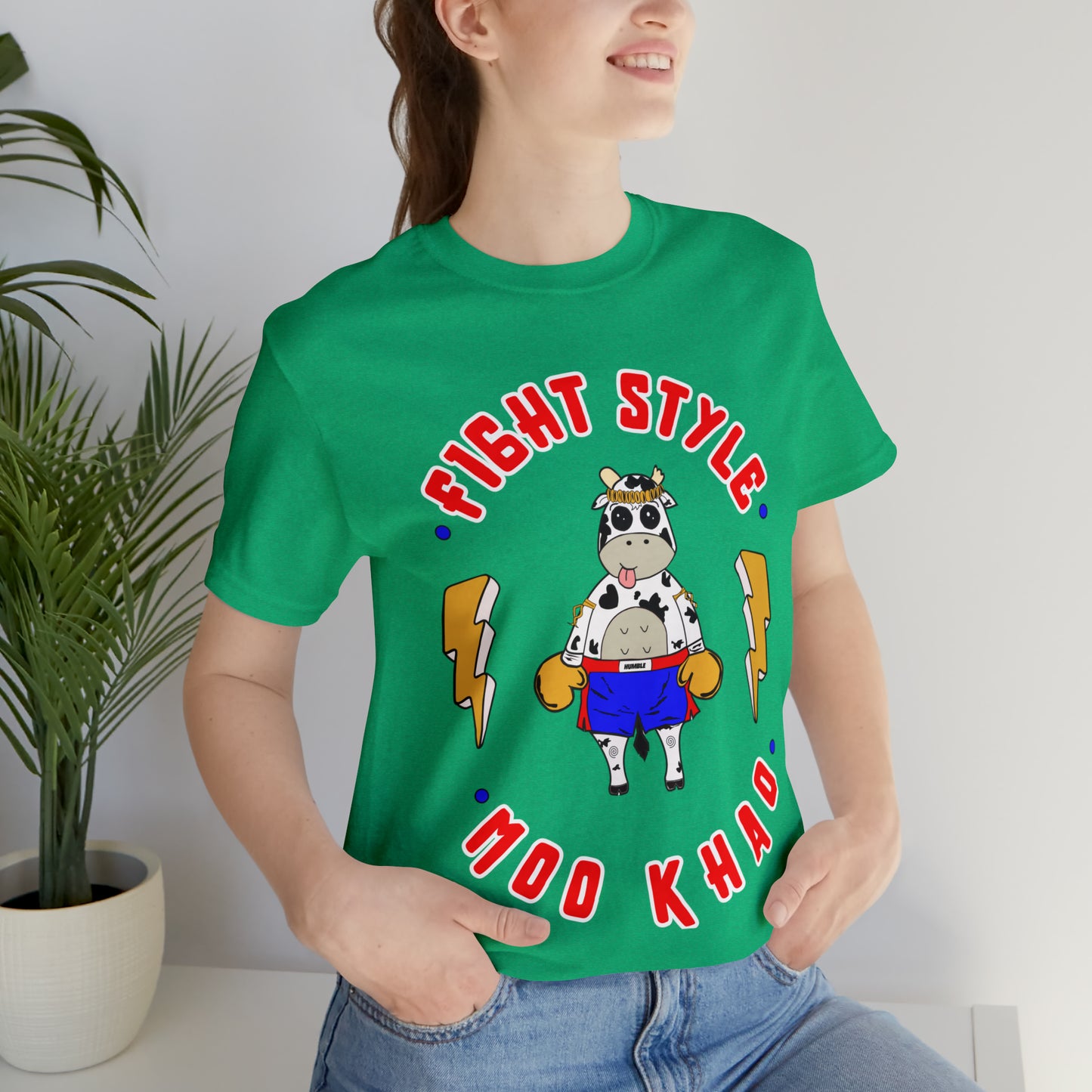 Moo Khao t-shirt| Funny graphic muay thai t-shirt| Unisex Jersey Short Sleeve Tee