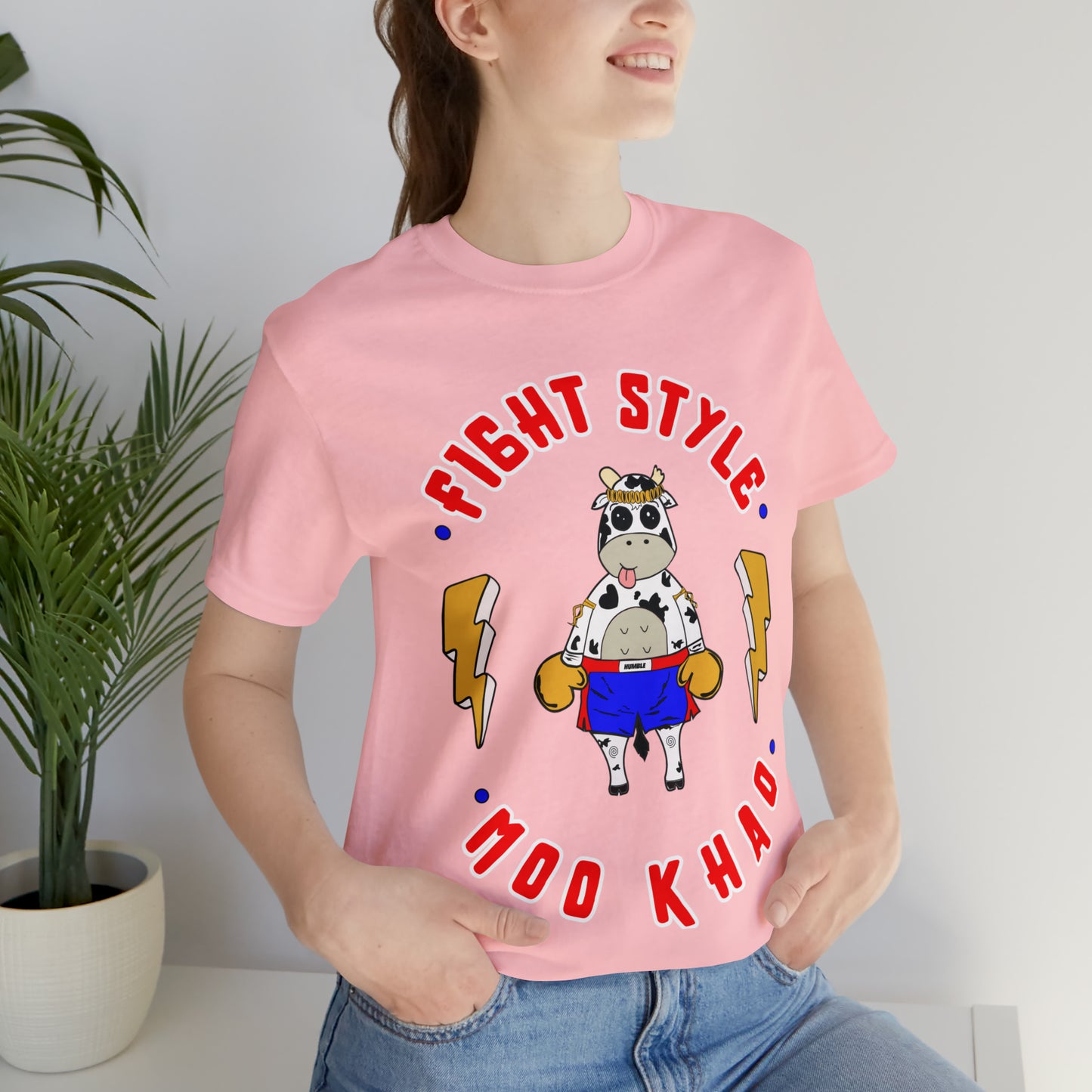 Moo Khao t-shirt| Funny graphic muay thai t-shirt| Unisex Jersey Short Sleeve Tee