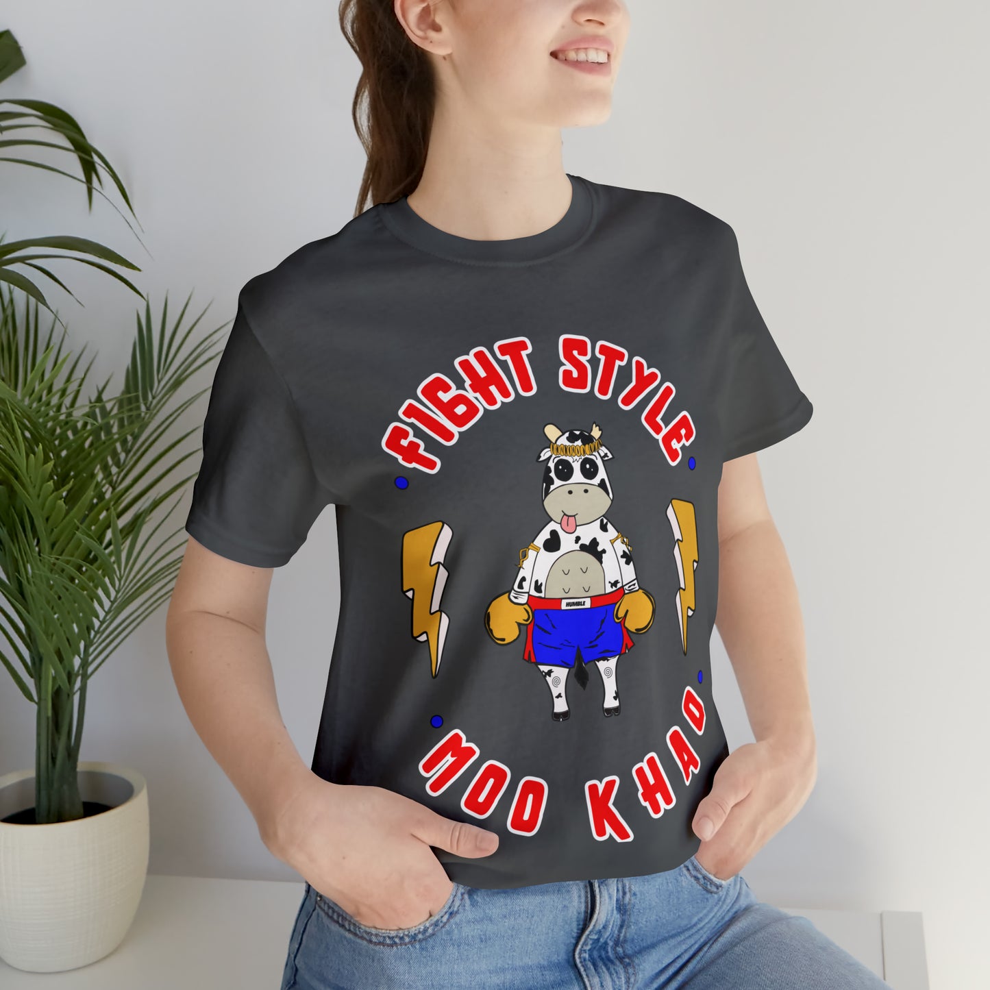 Moo Khao t-shirt| Funny graphic muay thai t-shirt| Unisex Jersey Short Sleeve Tee