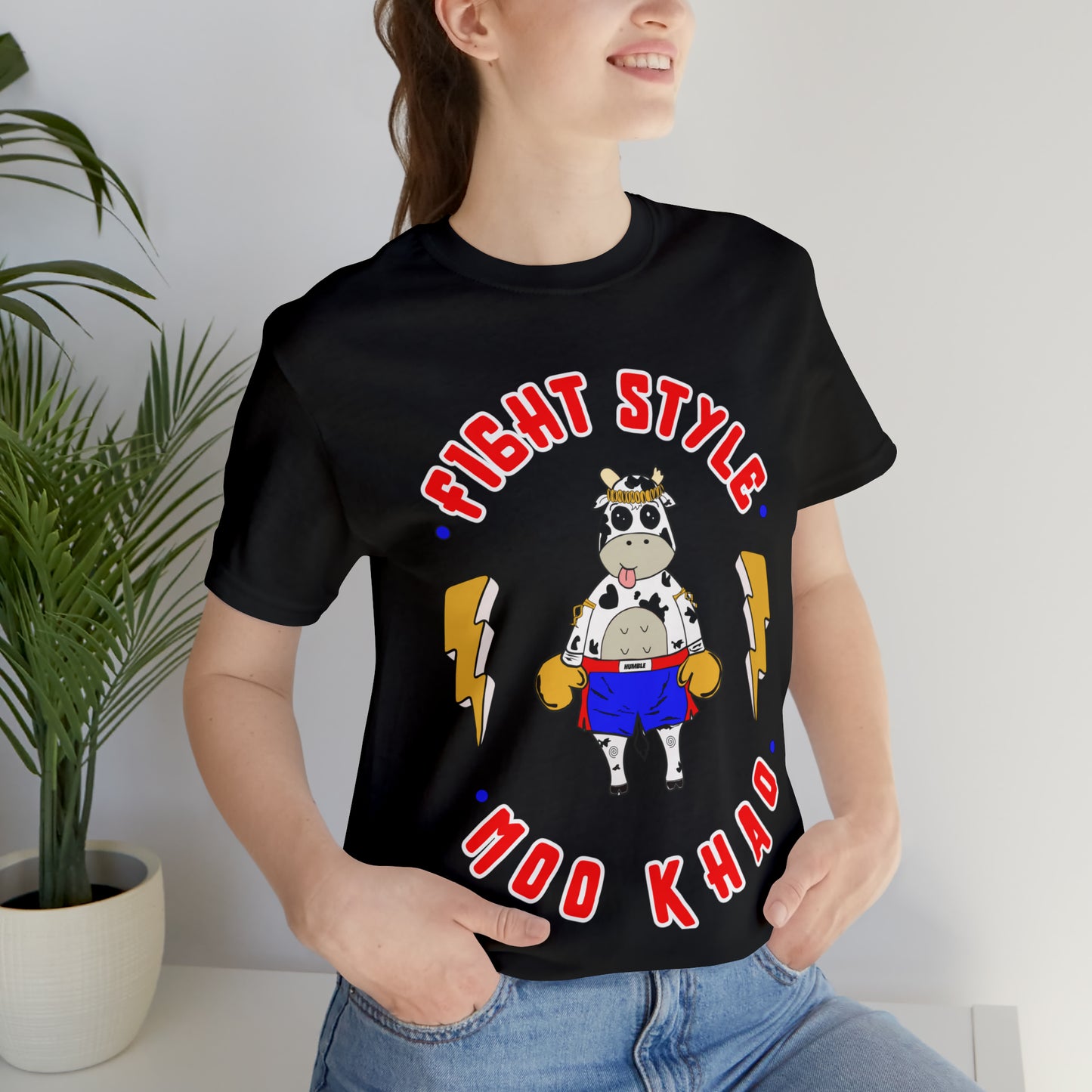 Moo Khao t-shirt| Funny graphic muay thai t-shirt| Unisex Jersey Short Sleeve Tee