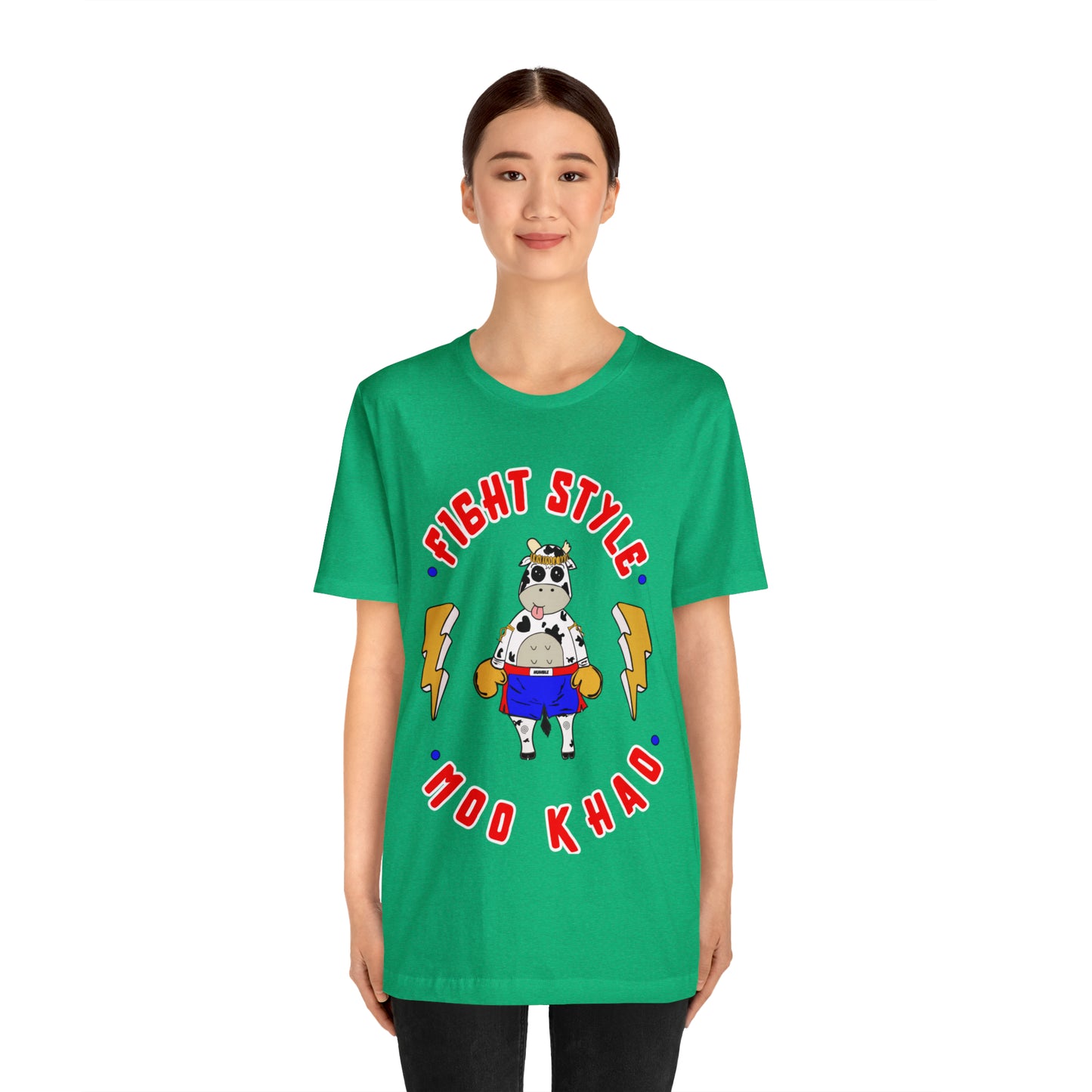 Moo Khao t-shirt| Funny graphic muay thai t-shirt| Unisex Jersey Short Sleeve Tee