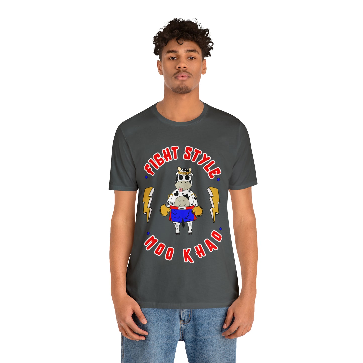 Moo Khao t-shirt| Funny graphic muay thai t-shirt| Unisex Jersey Short Sleeve Tee