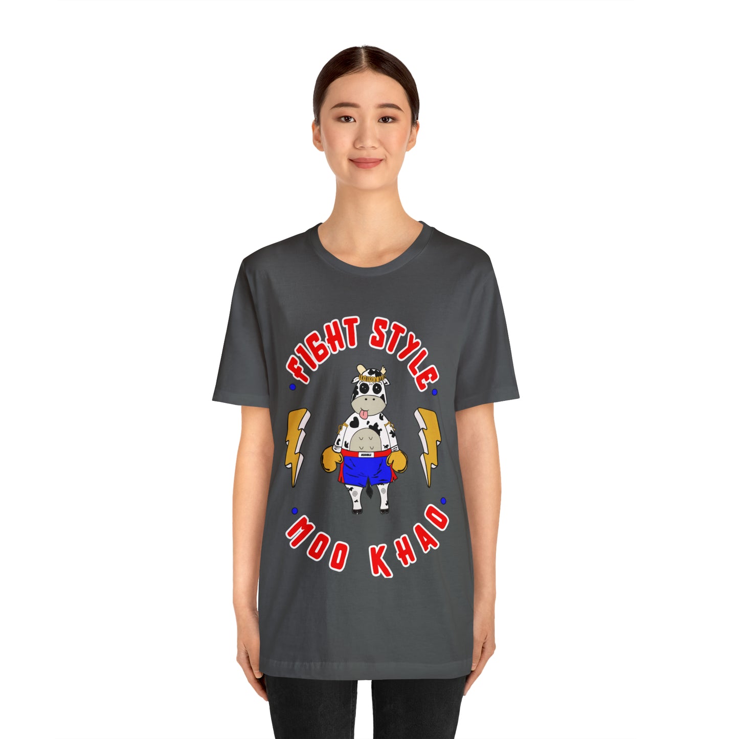 Moo Khao t-shirt| Funny graphic muay thai t-shirt| Unisex Jersey Short Sleeve Tee