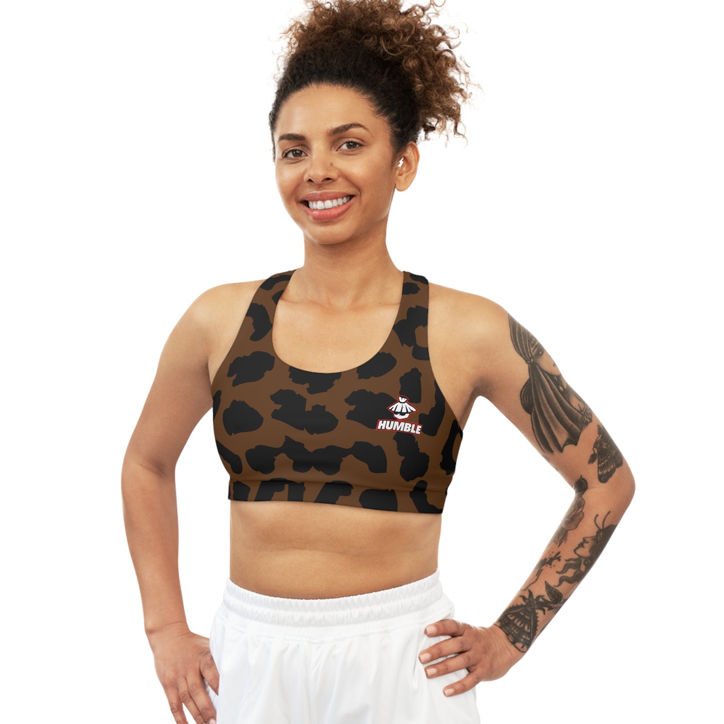 Animal camo Muay thai Seamless Sports Bra (AOP)