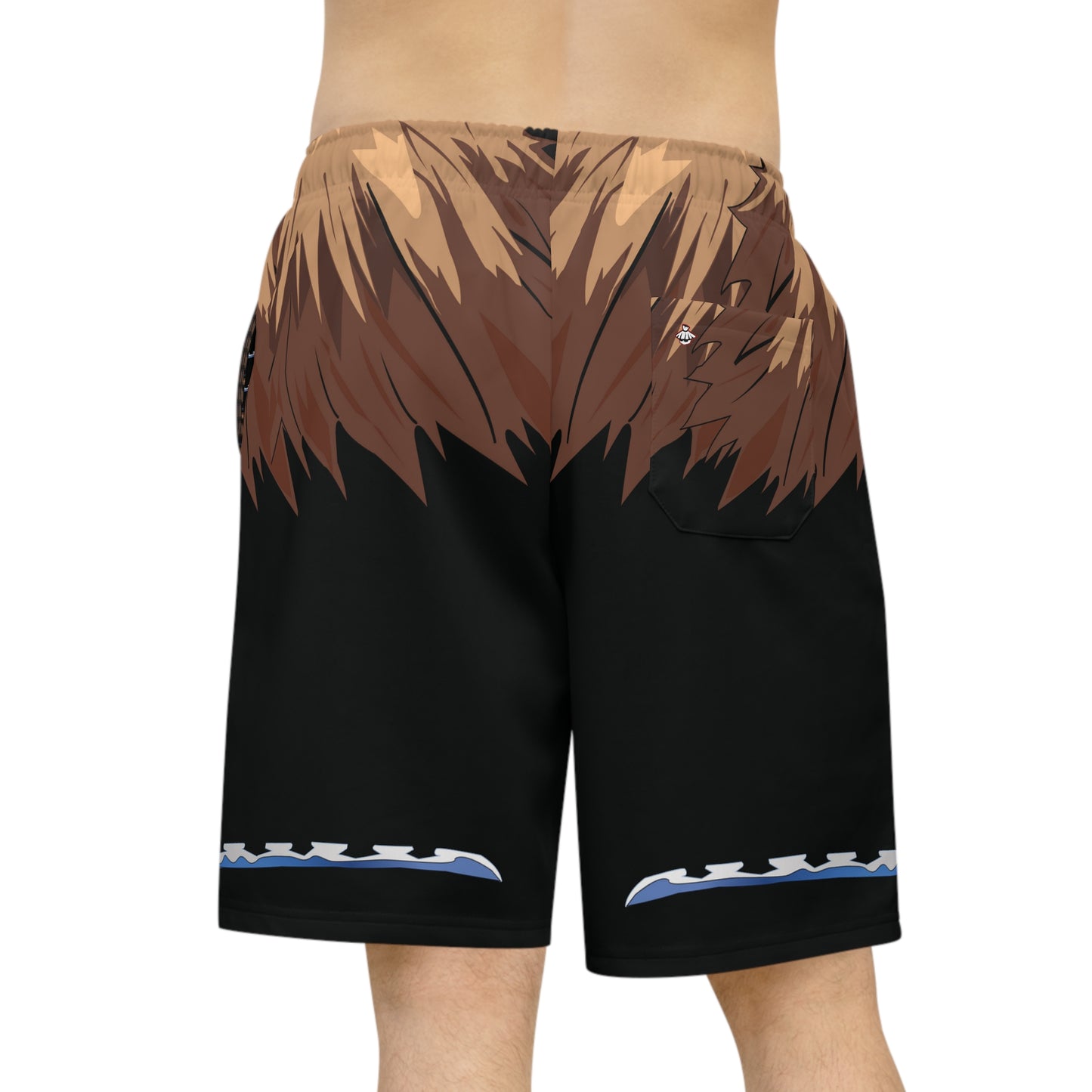 Inosuke inspired athletic short, gift for him demon slayer bottom,  Anime fan shorts training shorts