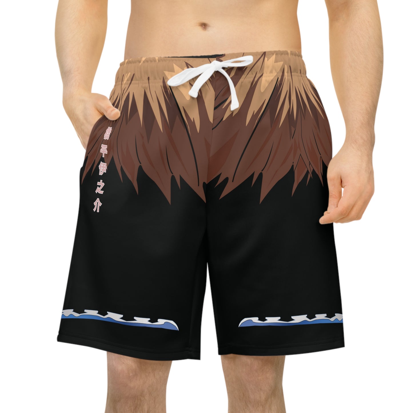 Inosuke inspired athletic short, gift for him demon slayer bottom,  Anime fan shorts training shorts