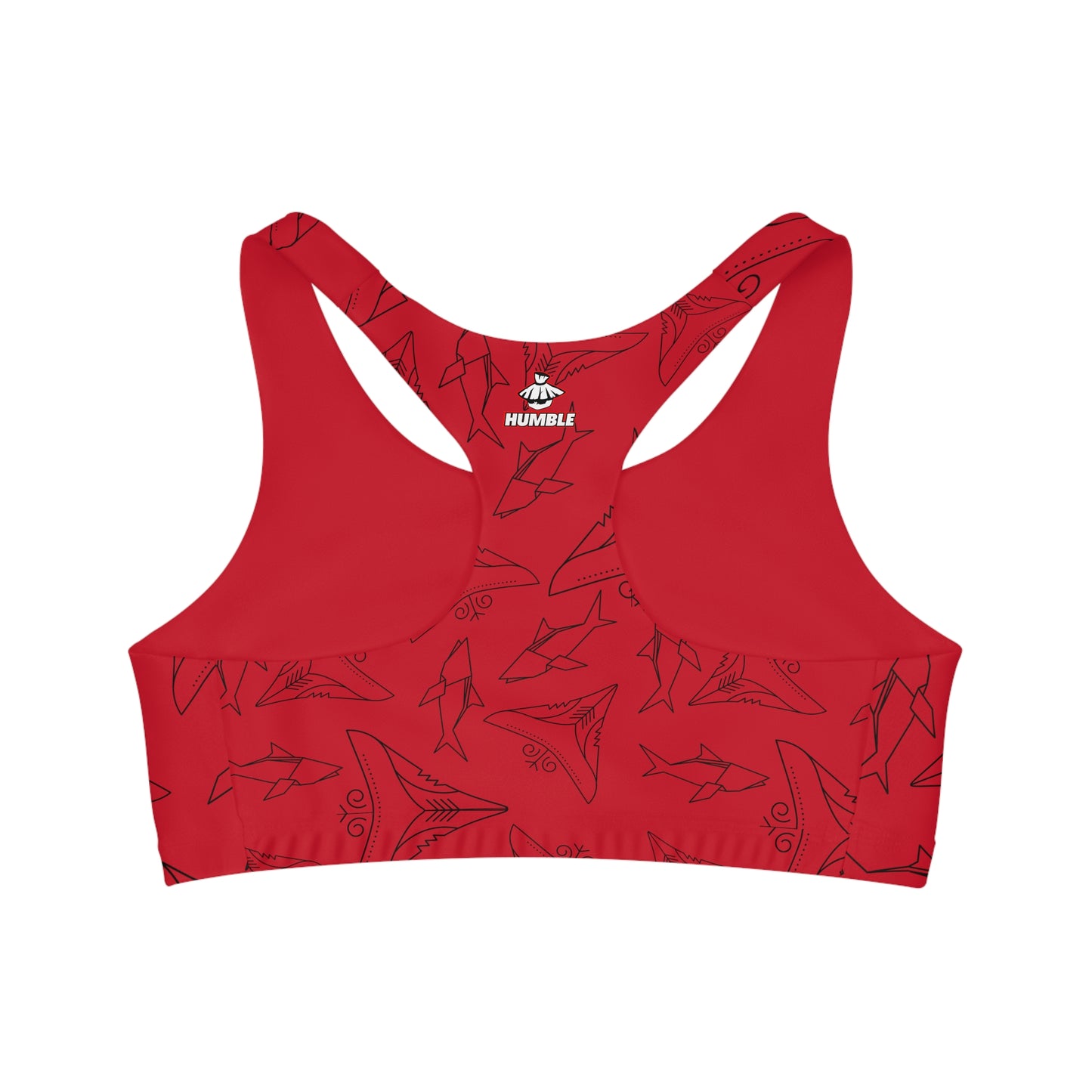 Red Seamless Sports Bra Shark Bite fitness top