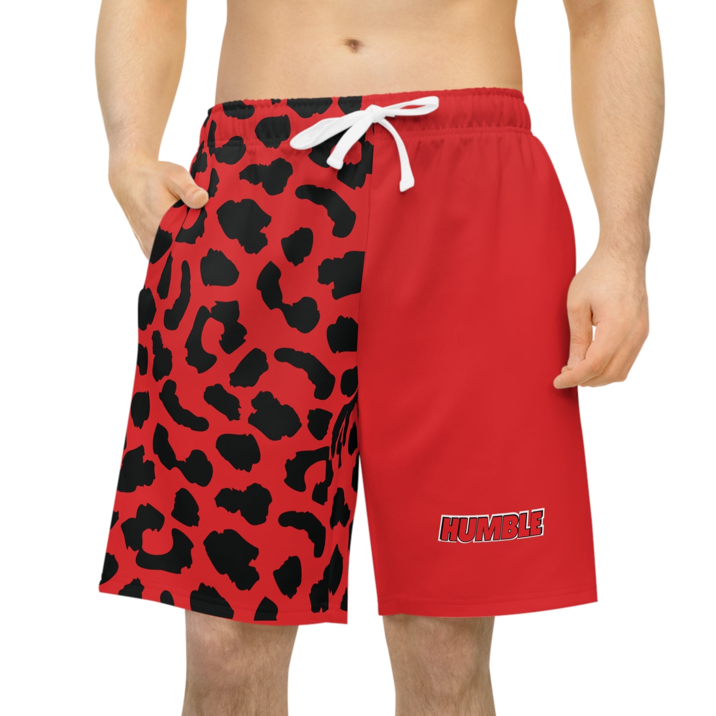 Leopard print red prowler shorts