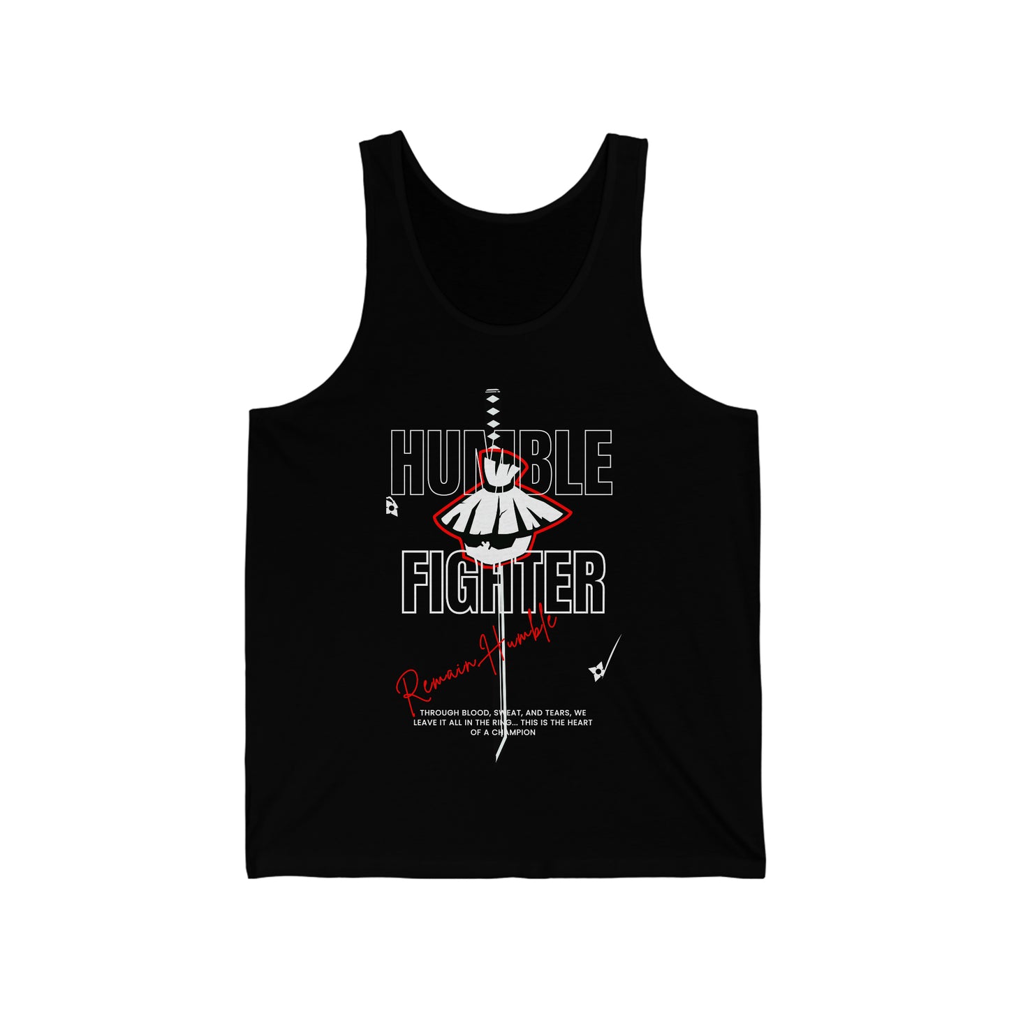 Samurai fighter tank-top Unisex Jersey Tank Muay Thai fighter sleeveless shirt Boxer workout crewneck shirt Light martial arts gym tank