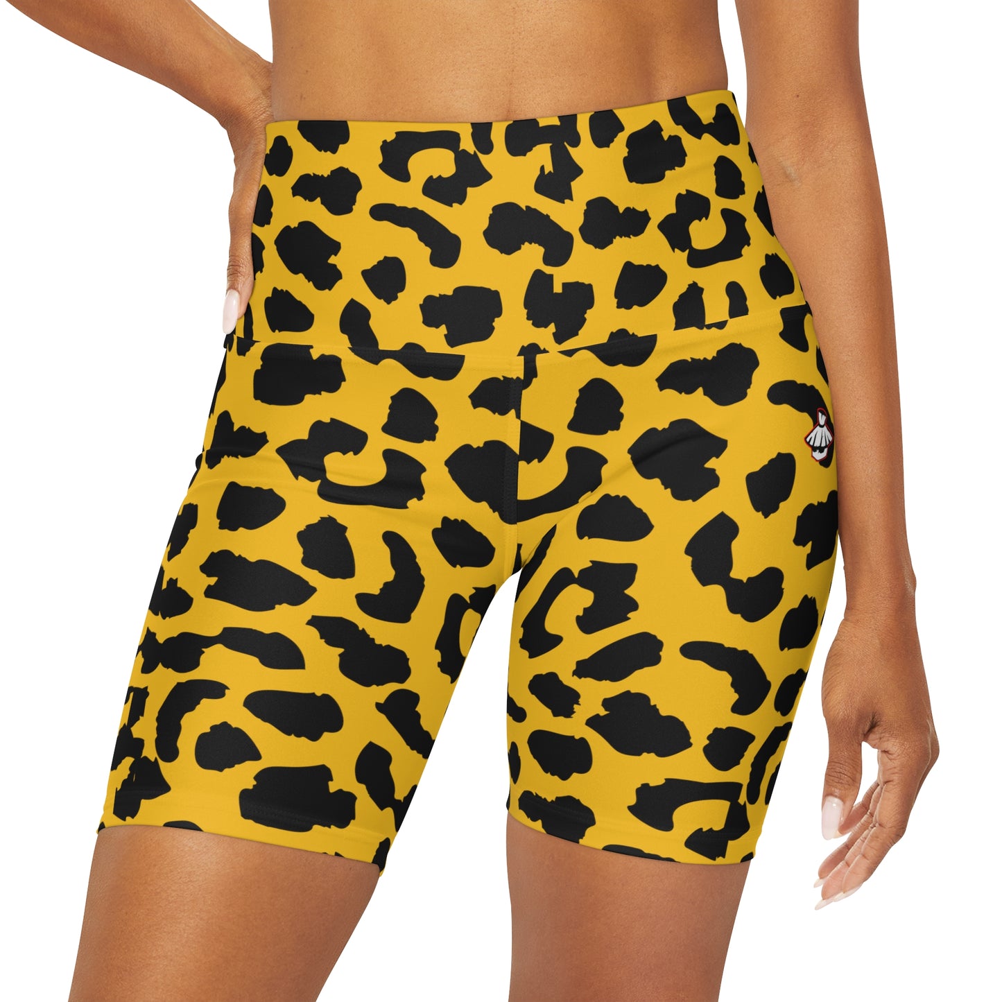 Leopard camo High Waisted Yoga Shorts (AOP)