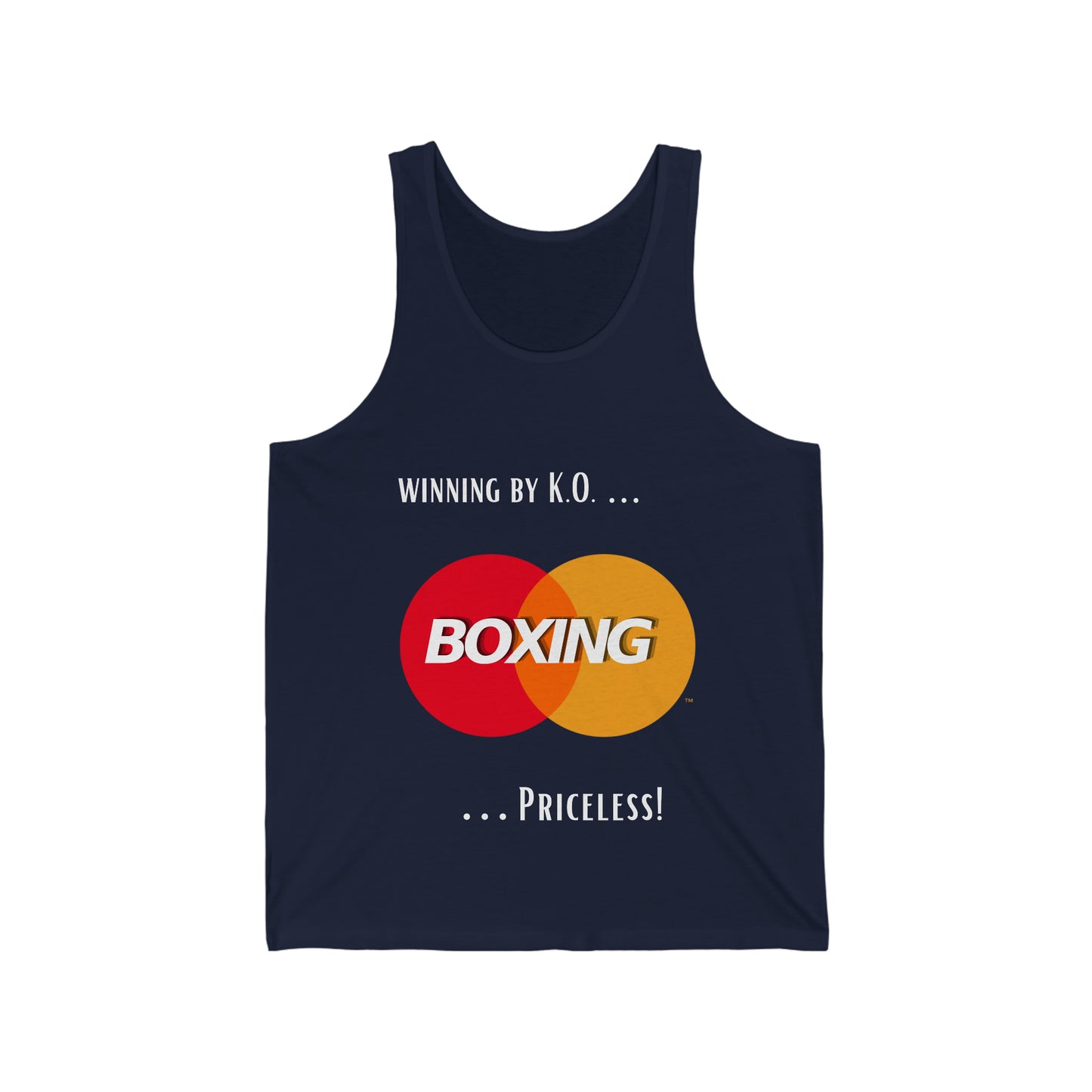 Credit card boxing tank Sleeveless unisex training tank top crewneck graphic quote shirt