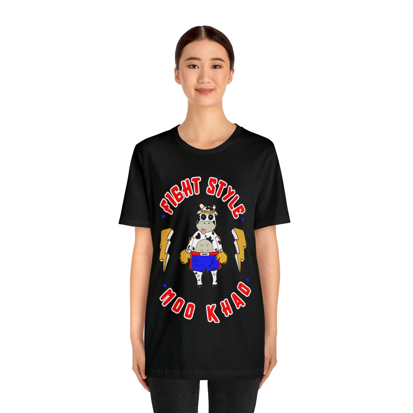 Moo Khao t-shirt| Funny graphic muay thai t-shirt| Unisex Jersey Short Sleeve Tee