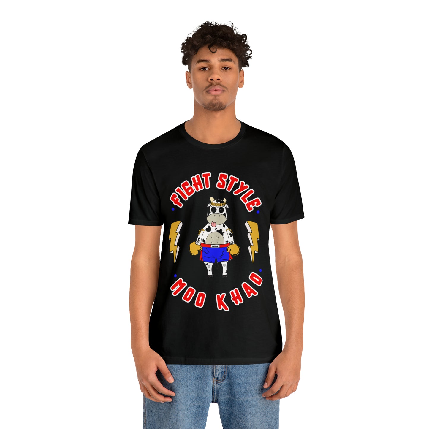Moo Khao t-shirt| Funny graphic muay thai t-shirt| Unisex Jersey Short Sleeve Tee