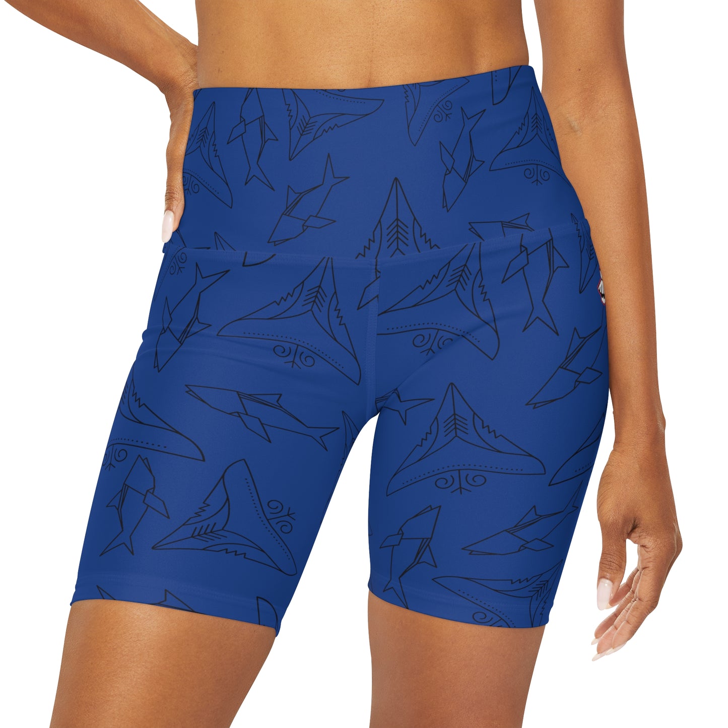 Blue High Waisted Yoga Shorts