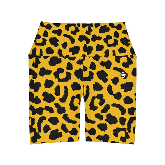 Leopard camo High Waisted Yoga Shorts (AOP)