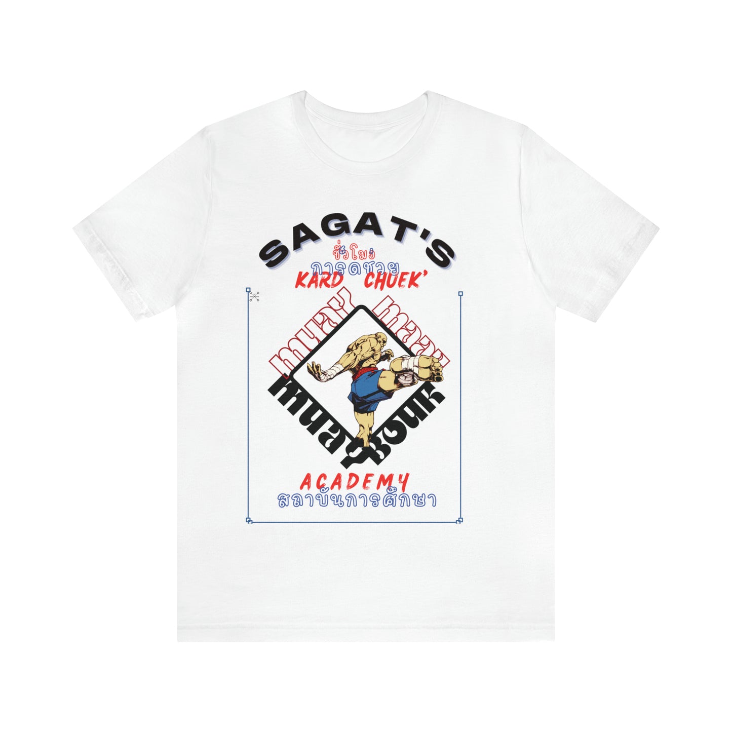 Street Fighterboxing tee shirt Sagat Tshirt Muay Thai Tshirt Unisex short-sleeved t-shirt  Graphic character Tee Crewneck Anime t-shirt,